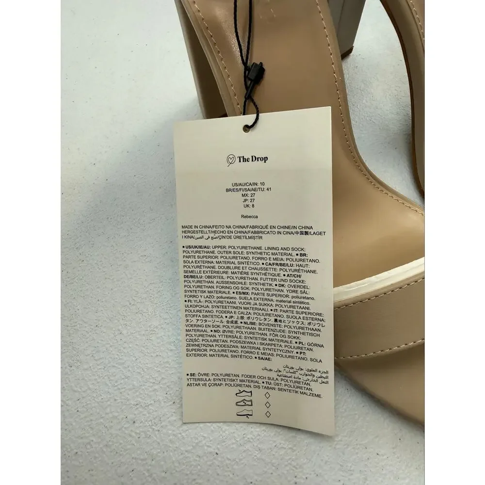 The Drop Women's Rebecca Heels Bone Faux Leather Size 10